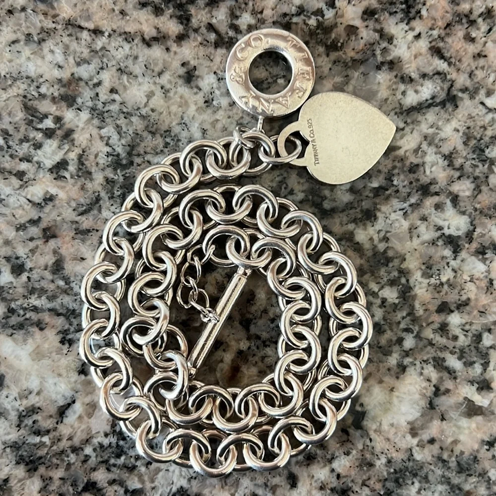 Tiffany & Co Silver Heart Tag Toggle Necklace - Picture 7 of 9